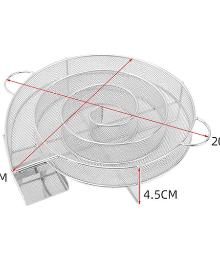 Stainless Steel Cold Smoke Generator Charcoal Barbecue Round Meshes Apple Wood Chips Smoker BBQ Grill Accessories For Salmon