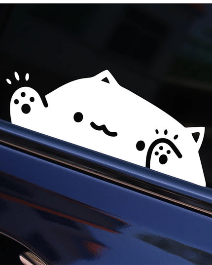Cat Car Sticker Kitten Knocking on Window Cute Personality For Car Body Bumper Windows Motorcycle Laptop Wall Auto Accessories