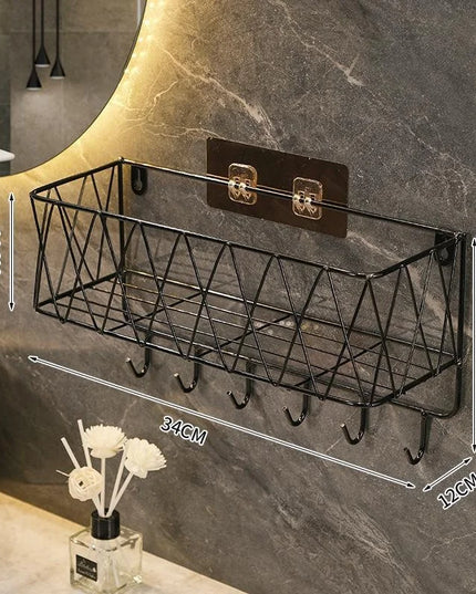 Shower Caddy Basket Shelf, Bathroom Shampoo Organizer Shelves, Kitchen Storage Rack, No Drilling Wall Mounted Shower Shelf