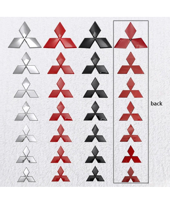 ABS Car Front Grill Emblem Rear Trunk Badge Sticker for Mitsubishi Outlander Ralliart Lancer ASX Pajero Delica EVO Colt Triton