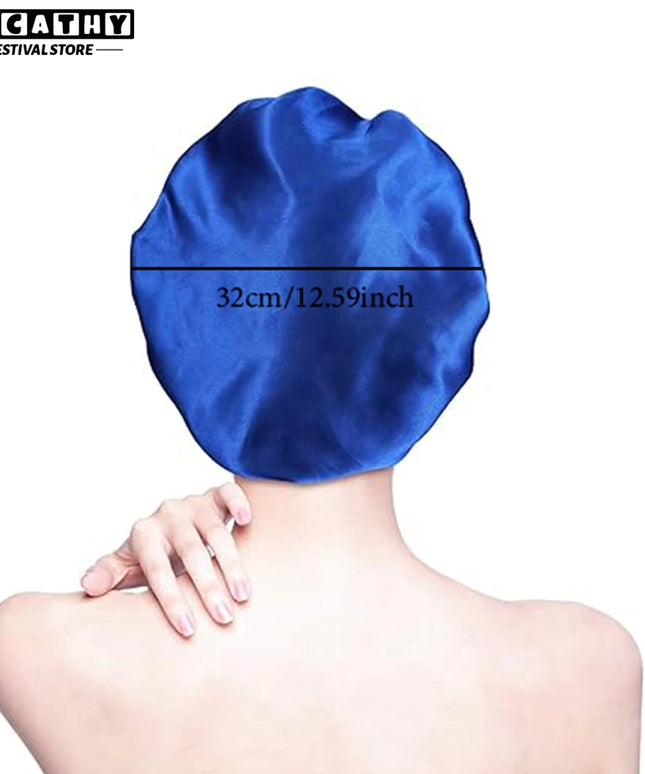 Hair Bonnet For Sleeping Women Wide Brim Sleep Cap Hair Bonnet For Curly Hair Showercap Children Men