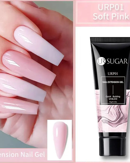 UR SUGAR 15ml Nail Extension Gel Soak Off UV LED Acrylic Crystal White Clear Nude Gel Nail Polish UV Construction Gel
