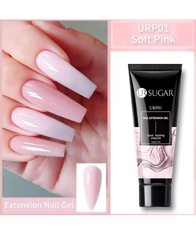 UR SUGAR 15ml Nail Extension Gel Soak Off UV LED Acrylic Crystal White Clear Nude Gel Nail Polish UV Construction Gel