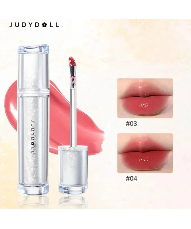 Judydoll Ice Iron Lip Glaze Lipsticks Non-Stick Cups Mirror Shine Watery Lip Lotion Metal Brush Head Makeup Cosmetics