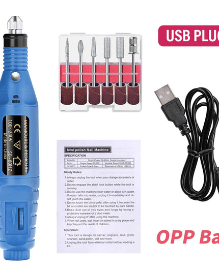 YIKOOLIN Strong Function Nail Drill Machine Set Electric Nail Sander Gel Polish Remover Tools Driller Manicure Nail Accessories