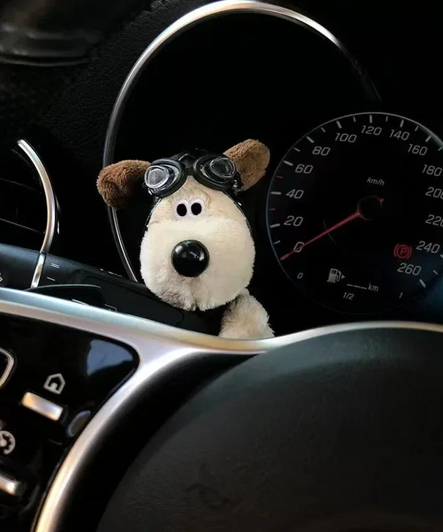 Plush Puppy Clutch Decoration Car Wiper Turn Signal Switch Decoration Cute Dog Car Wiper Doll Interior Accessories