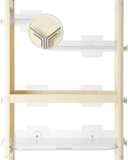 Wall Mount Makeup Organizer,Adhesive Shelf Bathroom Shelves for Wall, Perfume Organizers with Tissue Hole No Drilling Hang Walls