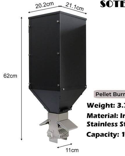 Pellet Burner 16L Storage Capacity Stainless Steel Firewood Stove Outdoor Camping Tent Heating Picnic Cooking