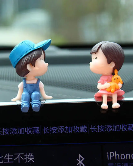 Cute Cartoon Couples Car Decoration Accessories Romantic Figurines Balloon Ornament Auto Interior Dashboard Accessories Gifts