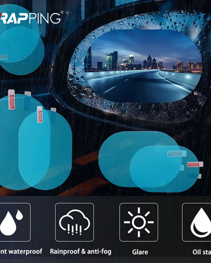 2/4pcs Car Rearview Mirror Sticker Side Window Rainproof Clear Film Anti Fog Window Mirror Film Protective for Car Accessories