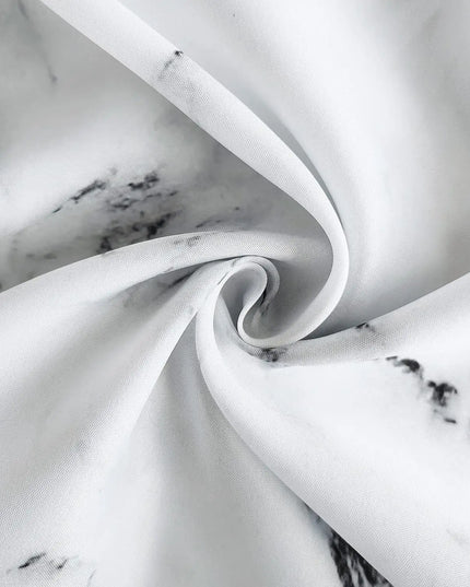 1pc Marble Printed Fabric Shower Curtain with Metal Grommets, Polyester Bath Curtain Widow Curtain Bathroom Decor & Accessories