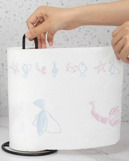 Bathroom accessories Vertical Wrought Iron Tissue Holder Creative Dining Table Storage Desktop Kitchen Roll Paper Holder