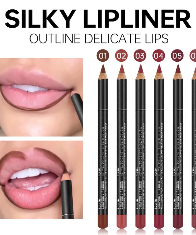 Velvet Matte Lip Liner, Waterproof Non-Fading Long Lasting Lip Pencil, Smooth Application Lip Contour Makeup for Women