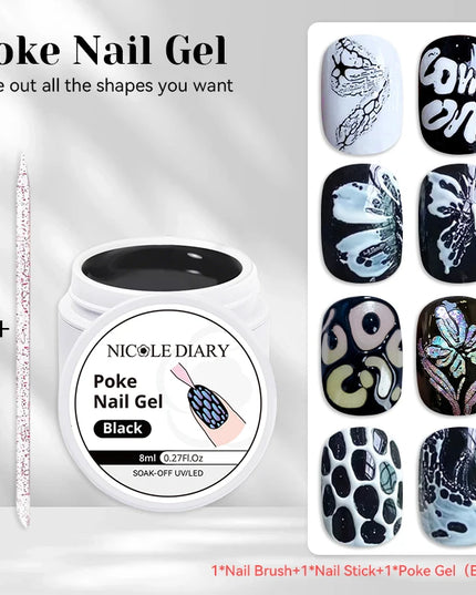 NICOLE DIARY White Non Stick Hand Extension Gel Nail Polish For 3D Shaping Carving Flower DIY Nail Art Extension Acrylic