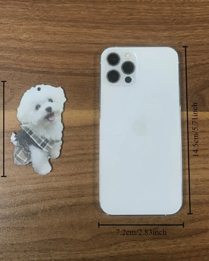 2D flat acrylic cute puppy holiday gift pendant cross-border car interior rearview mirror decoration pendant backpack pendant