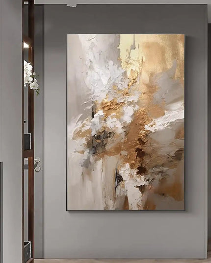 Abstract Texture Oil Painting On Canvas Minimalist Art Large Wall Art Gold Wall Decor Handmade Painting Living Room Decor Gift