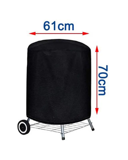 Round Black Outdoor Grill Cover Fire Pit Stove BBQ Covers Waterproof Heavy Duty Garden 210D Cloth Electric BBQ Protection Cover