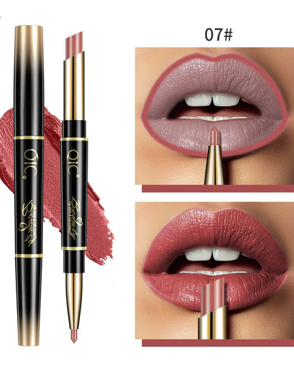 2 IN 1 Lip Liner Waterproof Nude Matte Lipstick Pencil Sexy Red Long Lasting Double Ended Lipliner Makeup Cosmetics For Women