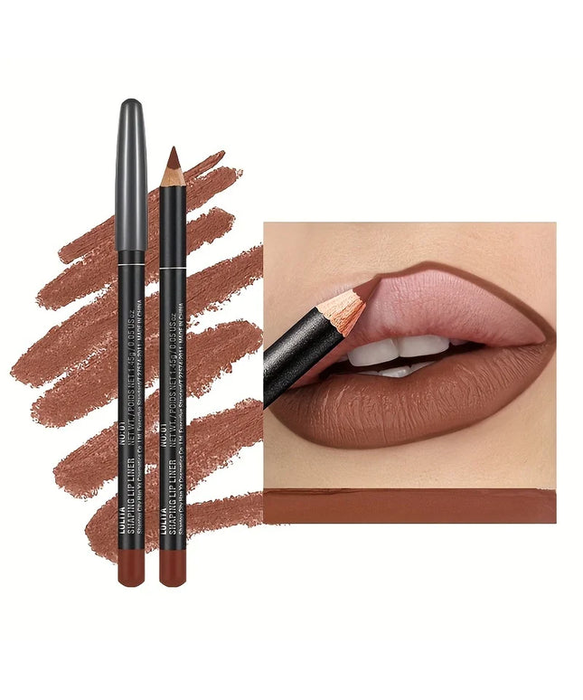 Velvet Matte Lip Liner, Waterproof Non-Fading Long Lasting Lip Pencil, Smooth Application Lip Contour Makeup for Women