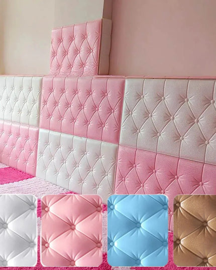 Tatami anti-collision soft foam pad 3D wall sticker wallpaper self-adhesive thick children's bedroom living room wall pad