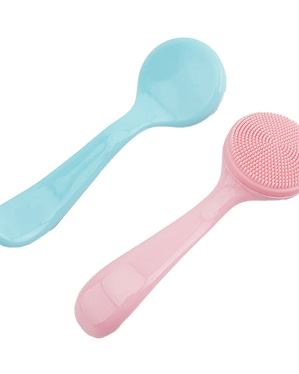 Double Sided Silicone Facial Cleanser Brush Soft Hair Face Massage Wash Brush Blackhead Remover Portable Skin Care Tool