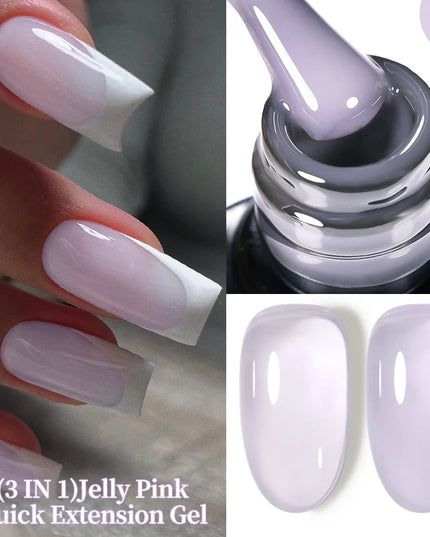 LILYCUTE 15ML Quick Extension Gel Nail Polish Nude Milk White Color Finger Prolong Acrylic Crystal Construction Hard Gel Varnish