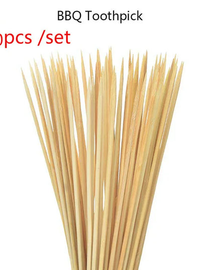 30/50PCS Disposable Wooden Grill Grilling Bbq Tools Outdoor Cooking BBQ Sticks Bamboo Skewers Barbecue Tools Fruit Sticks
