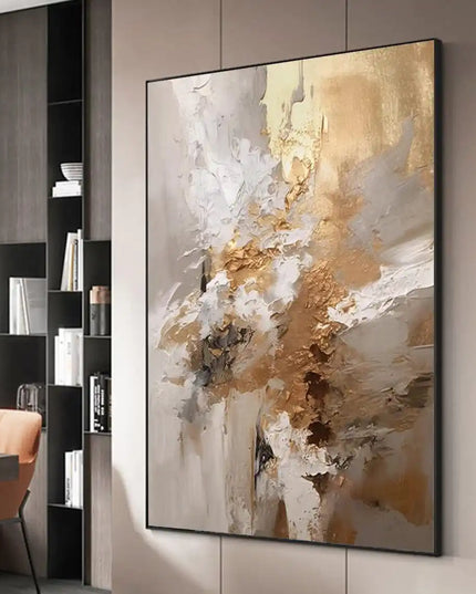 Abstract Texture Oil Painting On Canvas Minimalist Art Large Wall Art Gold Wall Decor Handmade Painting Living Room Decor Gift
