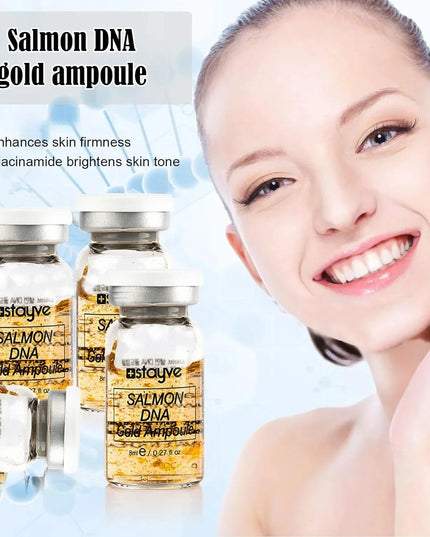 Stayve 8ml Salmon DNA Golden Ampoule Serum Kit Natural Ingredients, Moisturizing, Tender, Lifting, Firming Facial Care Skin