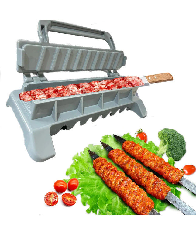 NewSingle Row Kebab Maker Bbq Meat Skewer Machine Kebab Press Maker Reusable Plastic Bbq Skewer Maker Kebab Preparation BBQ Tool