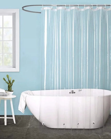 1PC PEVA Shower Curtain Waterproof Plastic Clear Bath Curtains Bathroom Curtains Home Decoration with Hooks