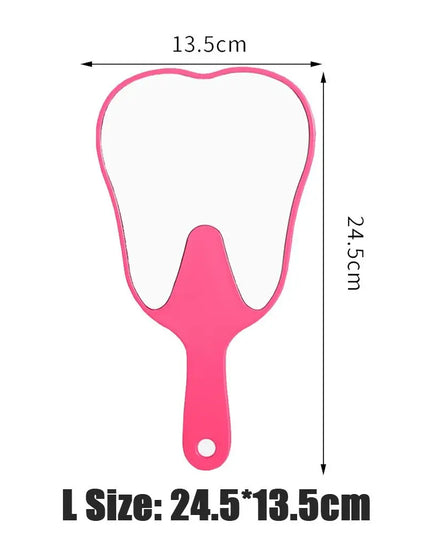 1PC Tooth Shaped Handheld Mirror Cute Makeup Mirror Durable High Definition Dental Mirrors Gifts