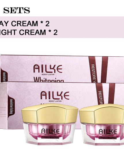 AILKE Lightening Facial Cream, Brightening, Reduce Spots, For Black and Dark Skin, Whitening Face Care Set for All Skin Types