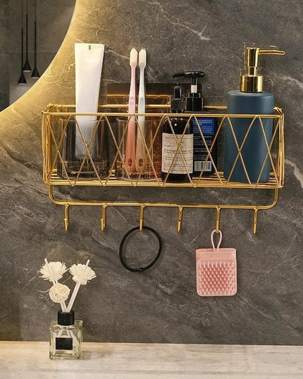 Shower Caddy Basket Shelf, Bathroom Shampoo Organizer Shelves, Kitchen Storage Rack, No Drilling Wall Mounted Shower Shelf