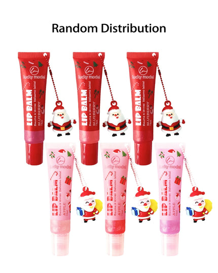 6 Colors Random Hair Moisturizing Fruit Scent Lip Gloss Long-Lasting Waterproof Liquid Lipstick Makeup Christmas Gift