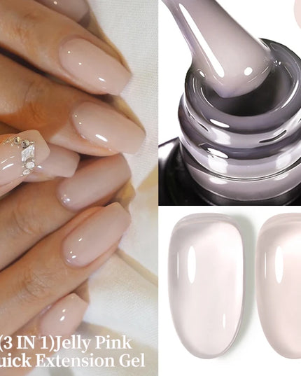 LILYCUTE 15ML Quick Extension Gel Nail Polish Nude Milk White Color Finger Prolong Acrylic Crystal Construction Hard Gel Varnish