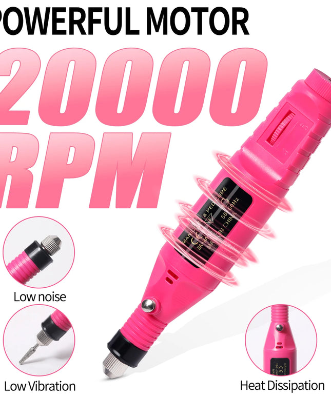 YIKOOLIN Strong Function Nail Drill Machine Set Electric Nail Sander Gel Polish Remover Tools Driller Manicure Nail Accessories