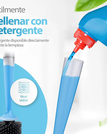 Refillable Silicone Toilet Brush Wall Mount Toilet Bowl Cleaning Brush Set for Corner Cleaning Tools Bathroom Accessories