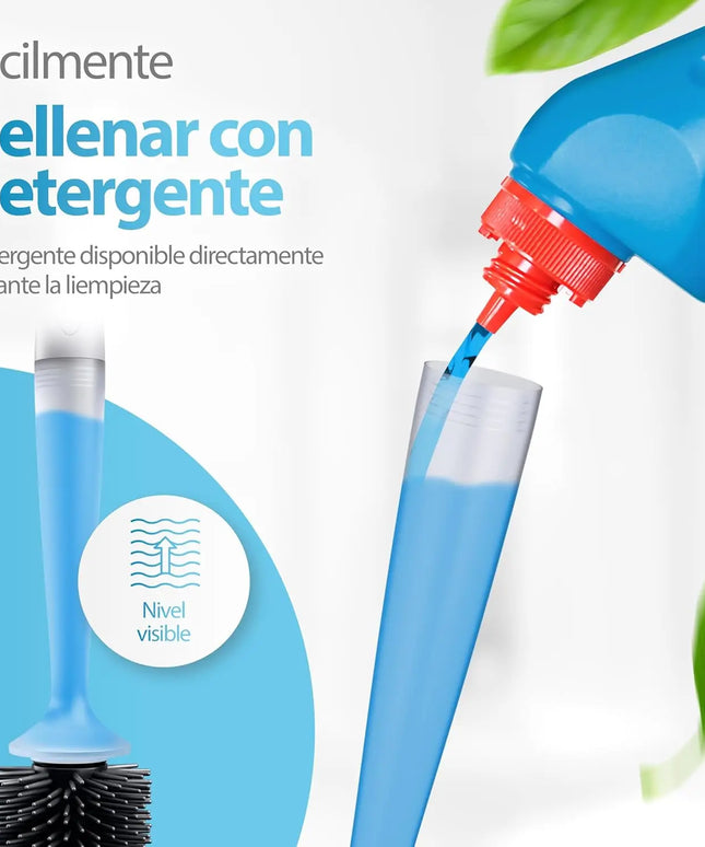 Refillable Silicone Toilet Brush Wall Mount Toilet Bowl Cleaning Brush Set for Corner Cleaning Tools Bathroom Accessories