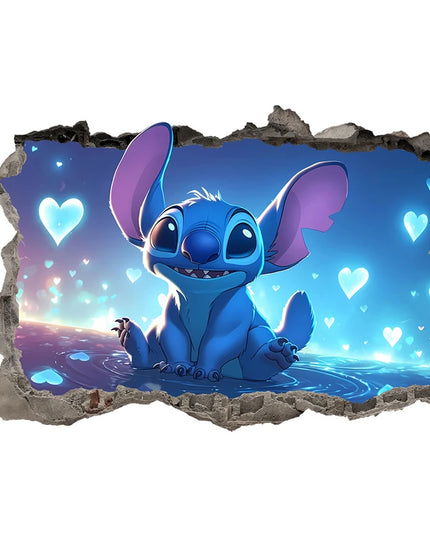 Cartoon Lilo & Stitch Wall Stickers For Kid's Room Kindergarten Living Room Wall Decoration Movie Anime Poster Stickers