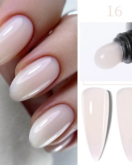 LILYCUTE 15ML Quick Extension Gel Nail Polish Nude Milk White Color Finger Prolong Acrylic Crystal Construction Hard Gel Varnish