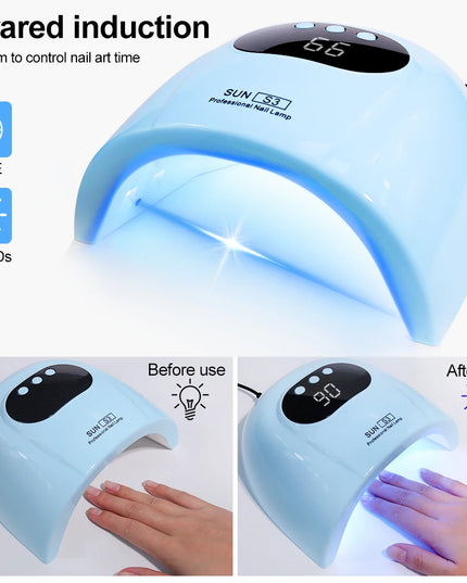 UV LED Nail Lamp Professional Gel Polishing Nail Light 24 LED Nail Art Quick Dryer for Nail Gel Curing Nail Salon Tool