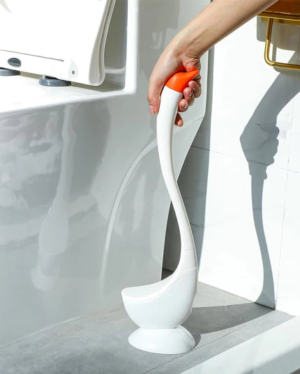 Swan Shaped Toilet Brush Set with Base and Long Handle Bathroom Accessories Easy to Clean Toilet
