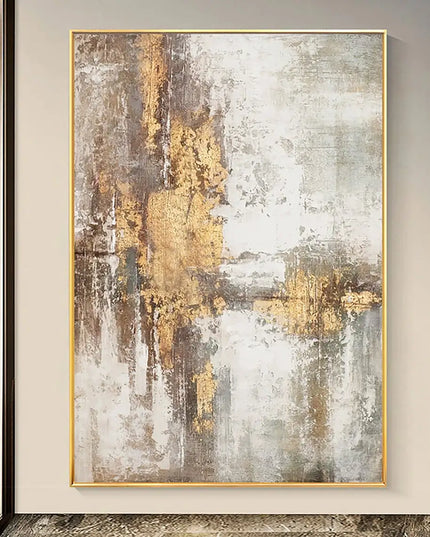 Abstract Gold Beige Handmade Oil Paintings Oil Painting Art Abstract Wall Decor Modern Art Gray Abstract Art Gold Foil Pictures