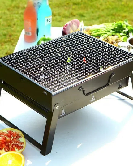 Portable BBQ Charcoal Grill Stainless Steel Small Mini BBQ Tool Kit Outdoor Cooking Camping Picnic Beach Portable BBQ