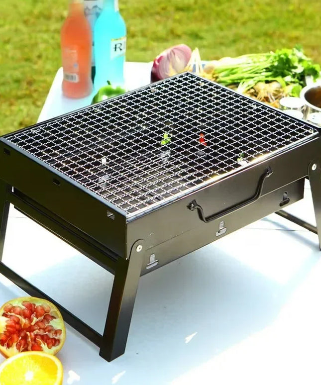 Portable BBQ Charcoal Grill Stainless Steel Small Mini BBQ Tool Kit Outdoor Cooking Camping Picnic Beach Portable BBQ