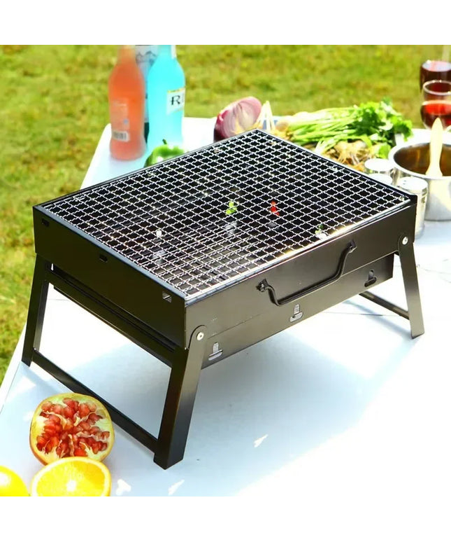 Portable BBQ Charcoal Grill Stainless Steel Small Mini BBQ Tool Kit Outdoor Cooking Camping Picnic Beach Portable BBQ