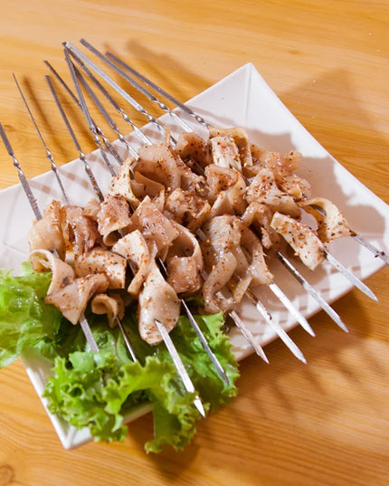 10/15Pcs Stainless Steel Barbecue Skewer Reusable BBQ Kebab Skewers  for Outdoor Camping Picnic Tools Cooking Tools