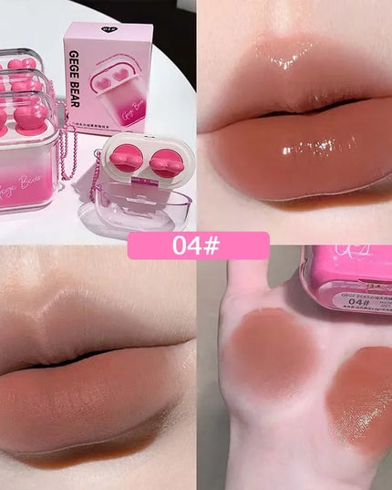 Rose Pink Liquid Lipstick Mirror Water Lip Gloss Matte Velvet Lip Glaze Combination Long Lasting Lip Tint Cosmetic Kits Lipgloss