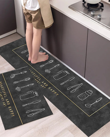 Non-slip Kitchen Mat Long Rugs Crystal Velvet Carpet for Living Room Absorbent Foot Mats Bedroom Doormat Alfombra Small Rugs